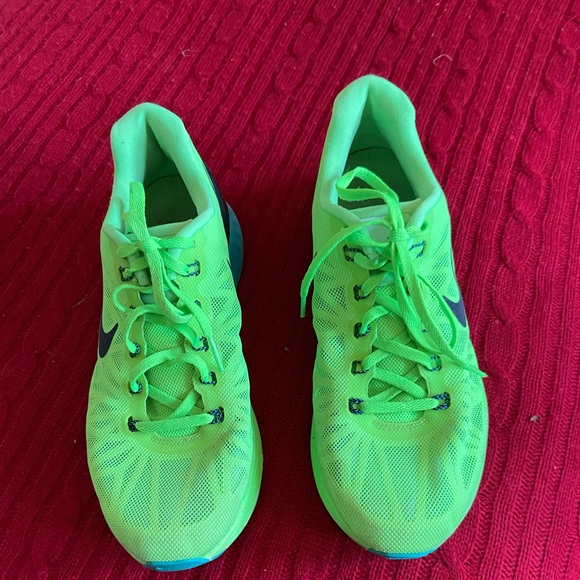 bright green tennis shoes